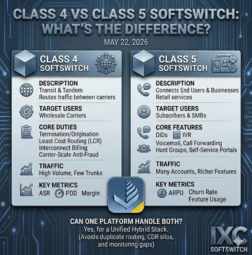 Class 4 vs Class 5 Softswitch: What’s the Difference?