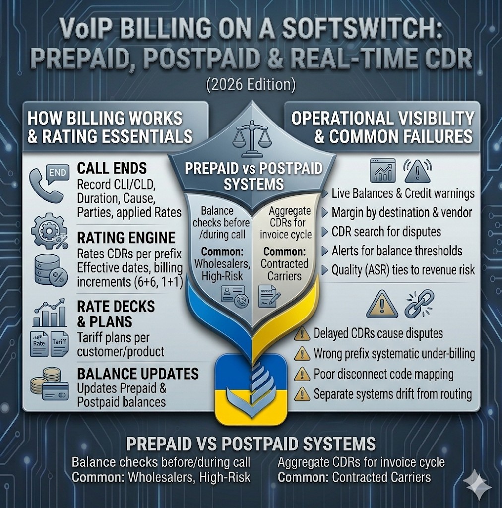 VoIP Billing on a Softswitch: Prepaid, Postpaid & Real-Time CDR