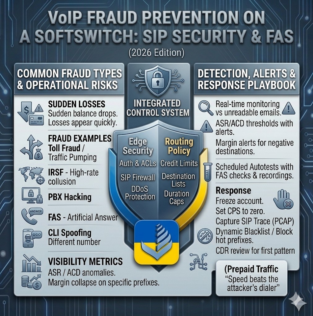 VoIP Fraud Prevention on a Softswitch: SIP Security & FAS