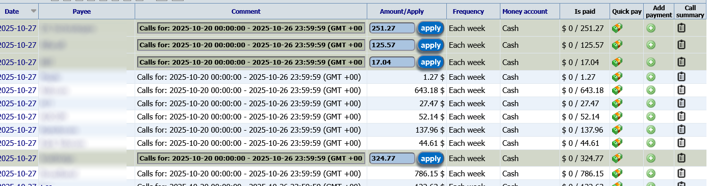 IXC invoices and bills