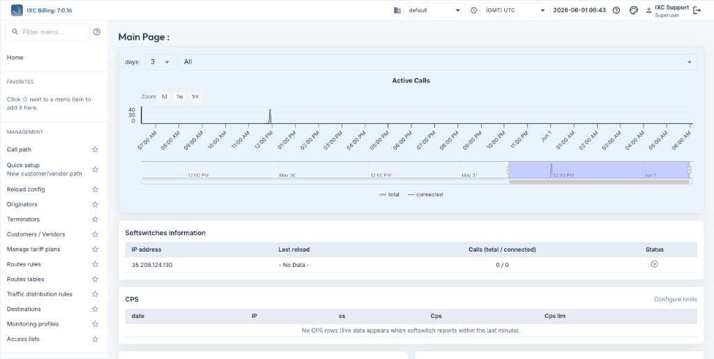 WebV7 light theme — dashboard and navigation