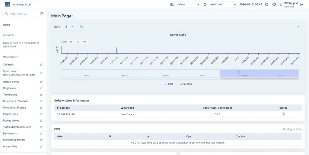 WebV7 light theme — dashboard and navigation
